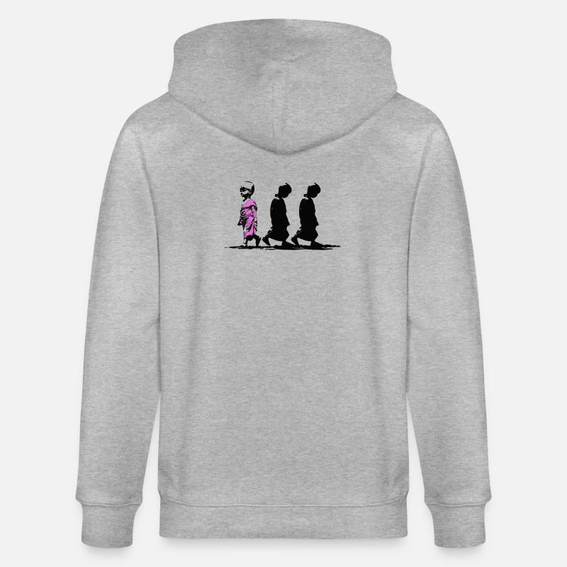 Neonpfad der Stille, sei anders - Stanley/Stella Unisex Bio-Kapuzenjacke CULTIVATOR  - Grau meliert