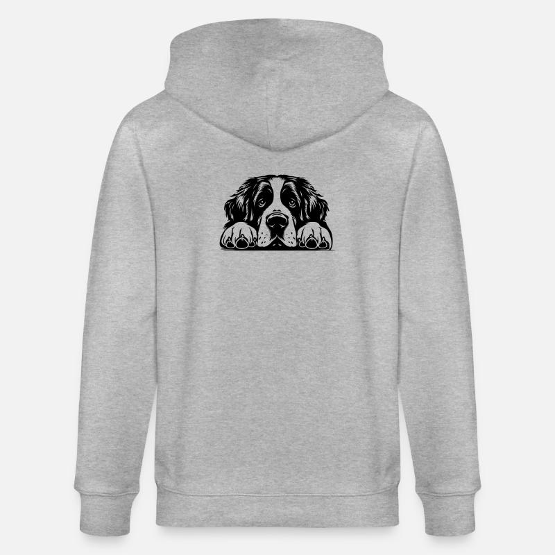Tête de Saint-Bernard avec pattes - Veste à capuche bio CULTIVATOR Stanley/Stella Unisexe - gris chiné