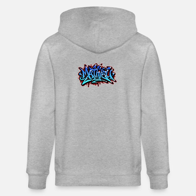 Mathieu Graffiti Neon Printable on Textile - Stanley/Stella CULTIVATOR  Unisex Organic Hooded Jacket - heather grey