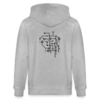 tropfen graffiti spray schaltkreis draht daten mic - Stanley/Stella Unisex Bio-Kapuzenjacke CULTIVATOR  - Grau meliert - Hinten - Luana (180cm)