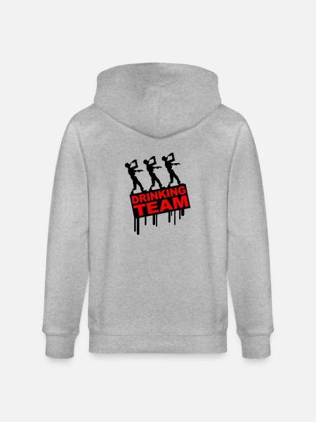 Drunken Party Zombies Drinking Team - Stanley/Stella CULTIVATOR Unisex Organic Hooded Jacket - heather grey