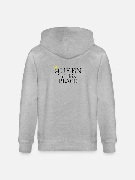 Queen of this place - Stanley/Stella Unisex Bio-Kapuzenjacke CULTIVATOR - Grau meliert