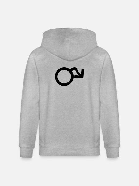 Symbol male hanging - Stanley/Stella CULTIVATOR Unisex Organic Hooded Jacket - heather grey