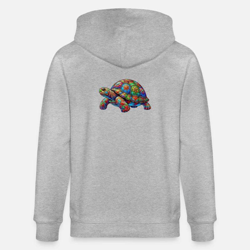 Turtle - Stanley/Stella CULTIVATOR Unisex Organic Hooded Jacket - heather grey
