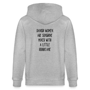 Danish Women Are Sunshine Mixed With A Hurricane - Stanley/Stella Unisex Bio-Kapuzenjacke CULTIVATOR  - Grau meliert - Hinten - Luana (180cm)