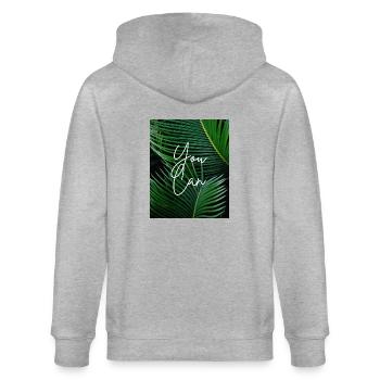 YOU CAN - Stanley/Stella Unisex Bio-Kapuzenjacke CULTIVATOR  - Grau meliert - Hinten - Luana (180cm)