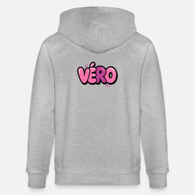 Graffiti Prénom Véro imprimable sur tout ! - Veste à capuche bio CULTIVATOR Stanley/Stella Unisexe - gris chiné