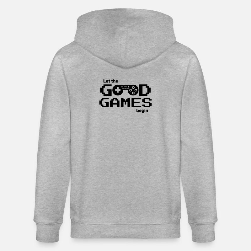 Let the good games begin – Pixel-Controller - Stanley/Stella Unisex Bio-Kapuzenjacke CULTIVATOR  - Grau meliert