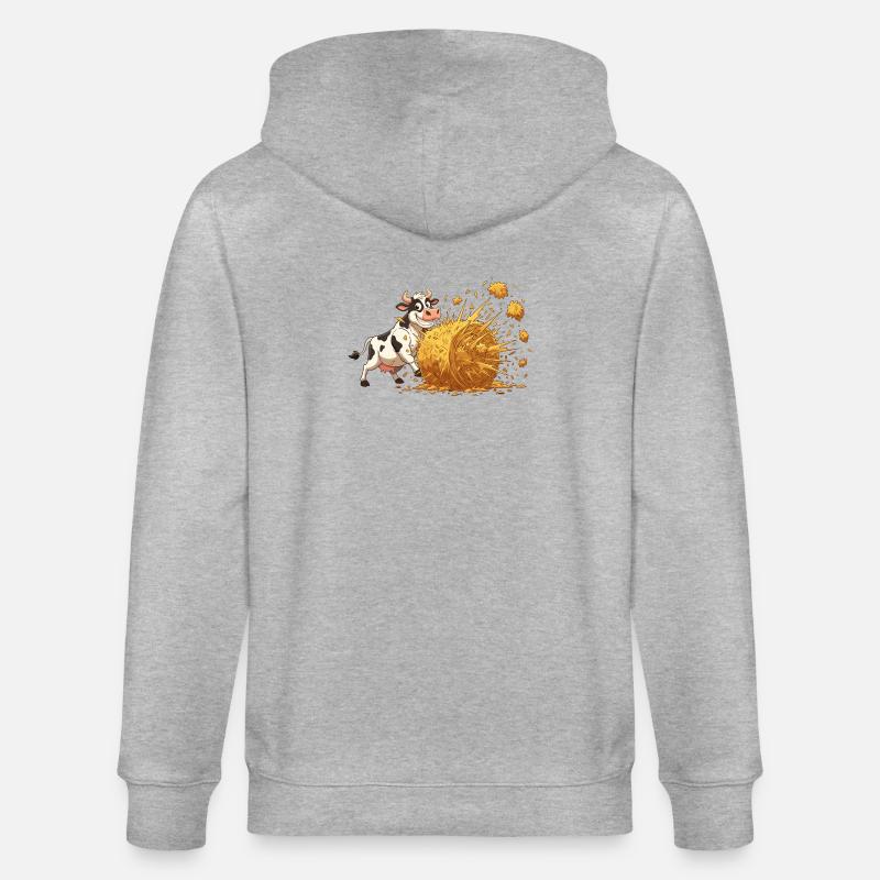 Explosion de vache et de foin - Veste à capuche bio CULTIVATOR Stanley/Stella Unisexe - gris chiné