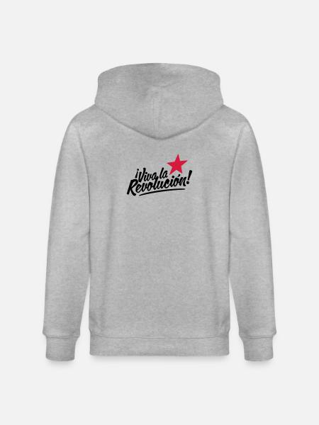 viva la revolucion - revolution! - Stanley/Stella CULTIVATOR Unisex Organic Hooded Jacket - heather grey