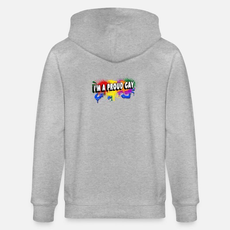 Ich bin ein stolzer Schwuler - Stanley/Stella Unisex Bio-Kapuzenjacke CULTIVATOR  - Grau meliert
