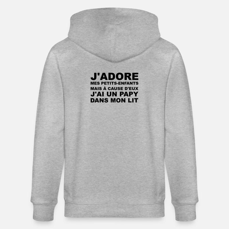 Papy dans mon lit - Veste à capuche bio CULTIVATOR Stanley/Stella Unisexe - gris chiné