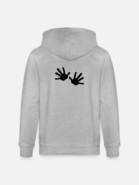 Two hands - Stanley/Stella CULTIVATOR  Unisex Organic Hooded Jacket - heather grey