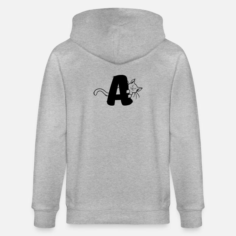 Katze Buchstabe A - Stanley/Stella Unisex Bio-Kapuzenjacke CULTIVATOR  - Grau meliert