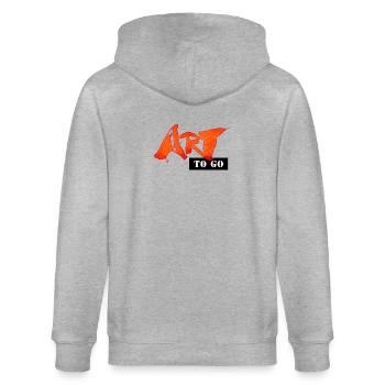 250609 ART to go - Stanley/Stella Unisex Bio-Kapuzenjacke CULTIVATOR  - Grau meliert - Hinten - Luana (180cm)
