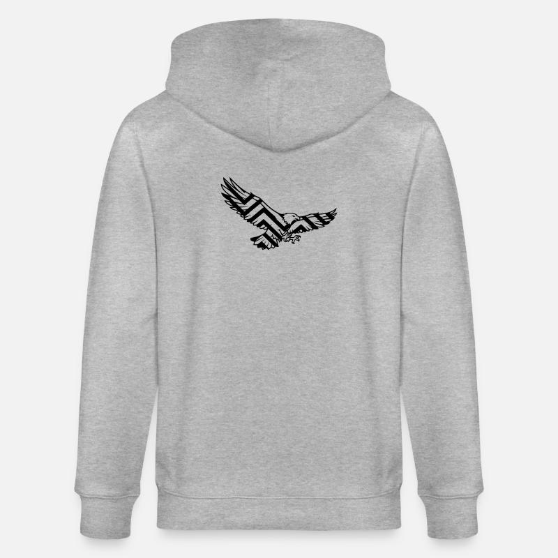 Logo polygonal géométrique Eagle - Veste à capuche bio CULTIVATOR Stanley/Stella Unisexe - gris chiné
