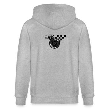 Tire Racing Flag Symbol Wheel Finish Wings Race - Veste à capuche bio CULTIVATOR Stanley/Stella Unisexe - gris chiné - Dos - Luana (180cm)