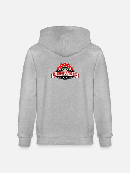 Born to Dart Darts saying funny - Stanley/Stella CULTIVATOR  Unisex Organic Hooded Jacket - heather grey