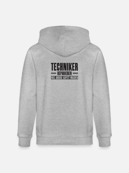 Servicetechniker Support Spruch für Handwerker - Stanley/Stella Unisex Bio-Kapuzenjacke CULTIVATOR - Grau meliert