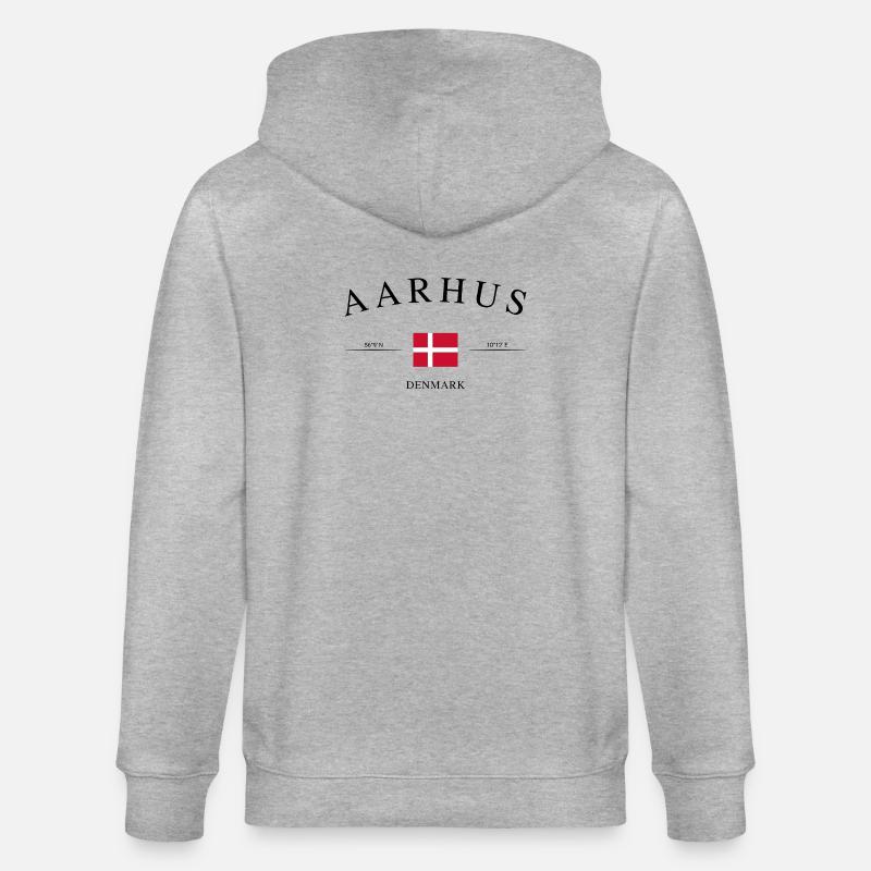 Aarhus Dänemark – Urlaub Souvenir & Geschenk - Stanley/Stella Unisex Bio-Kapuzenjacke CULTIVATOR  - Grau meliert