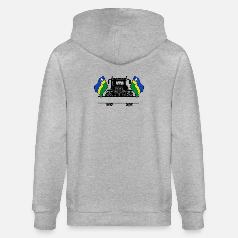 Flevoland_Tractor_Custom_Edition - Stanley/Stella Unisex Bio-Kapuzenjacke CULTIVATOR - Grau meliert