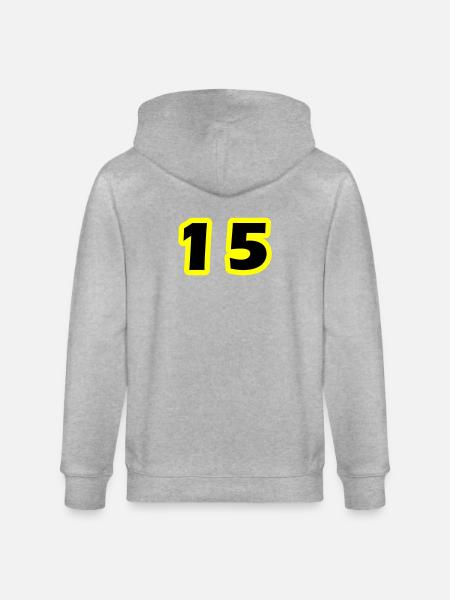 15 Zahl symbol - Stanley/Stella Unisex Bio-Kapuzenjacke CULTIVATOR - Grau meliert