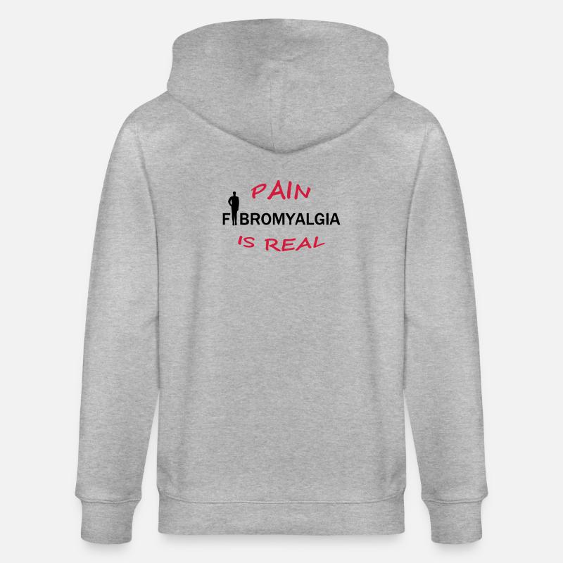 Fibromyalgia - Pain is real Geschenk - Veste à capuche bio CULTIVATOR Stanley/Stella Unisexe - gris chiné