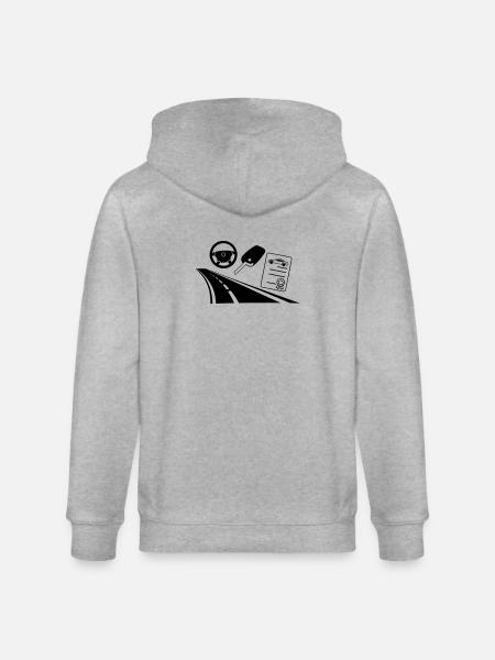 Highway car driver's license - Stanley/Stella CULTIVATOR  Unisex Organic Hooded Jacket - heather grey