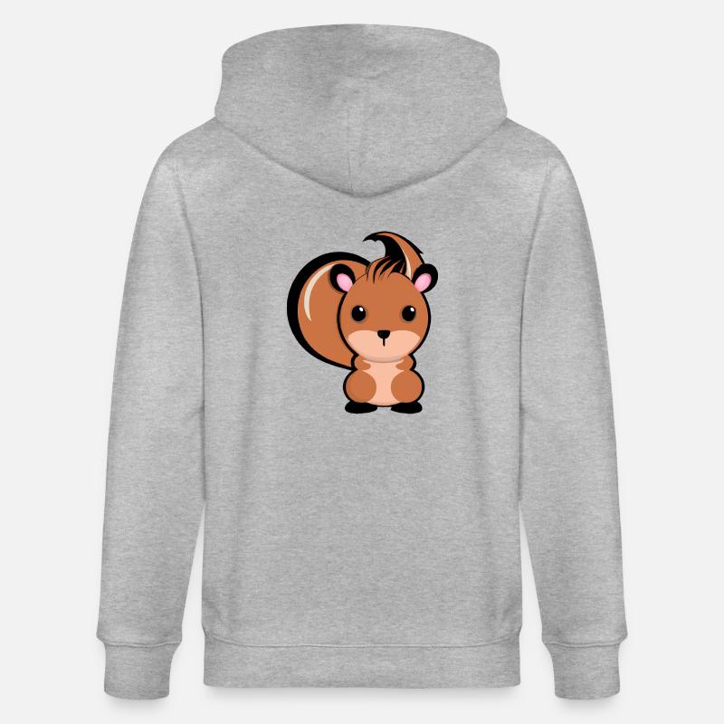 Süßes Eichhörnchen - Stanley/Stella Unisex Bio-Kapuzenjacke CULTIVATOR  - Grau meliert