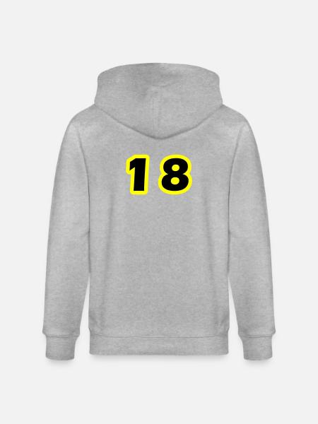 Symbole numérique 18 - Veste à capuche bio CULTIVATOR Stanley/Stella Unisexe - gris chiné