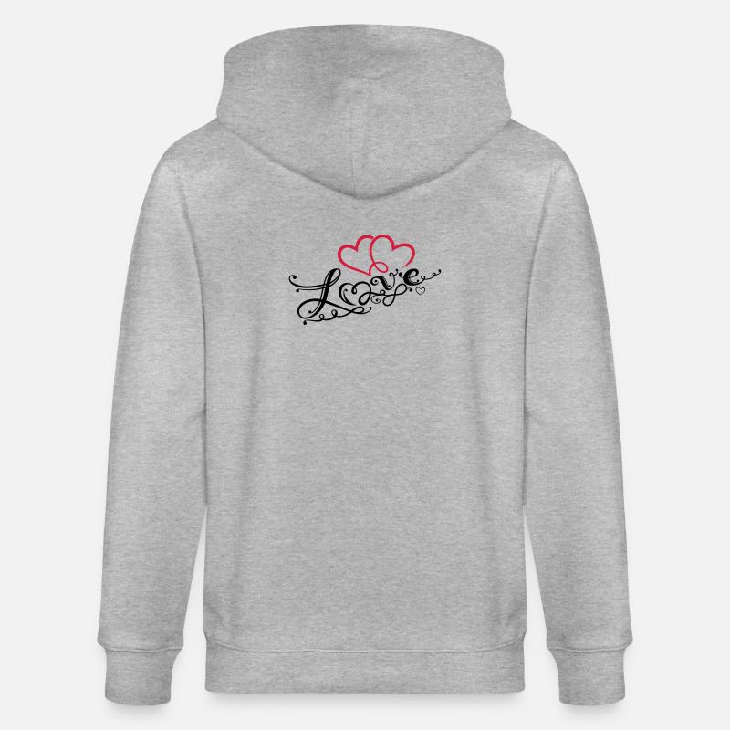 Coeurs avec la boucle de l'infini - Veste à capuche bio CULTIVATOR Stanley/Stella Unisexe - gris chiné