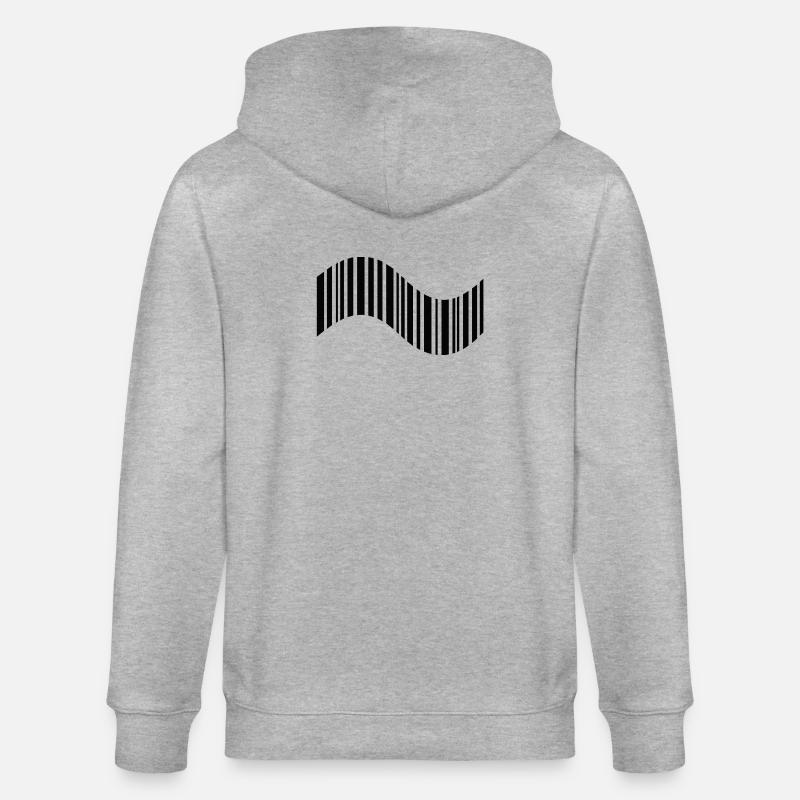 Code-barres en forme ondulée - Veste à capuche bio CULTIVATOR Stanley/Stella Unisexe - gris chiné