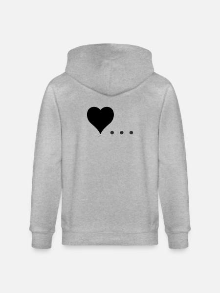 Heart with Three Dots – Symbol Design - Stanley/Stella CULTIVATOR  Unisex Organic Hooded Jacket - heather grey