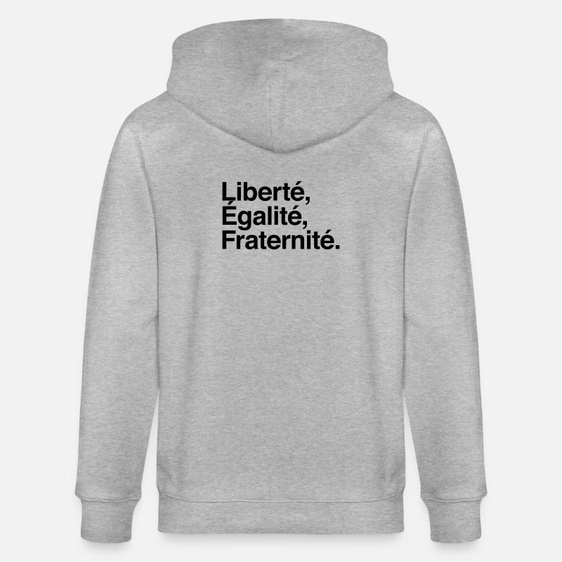 Liberté Egalité Fraternité - Devise République - Veste à capuche bio CULTIVATOR Stanley/Stella Unisexe - gris chiné