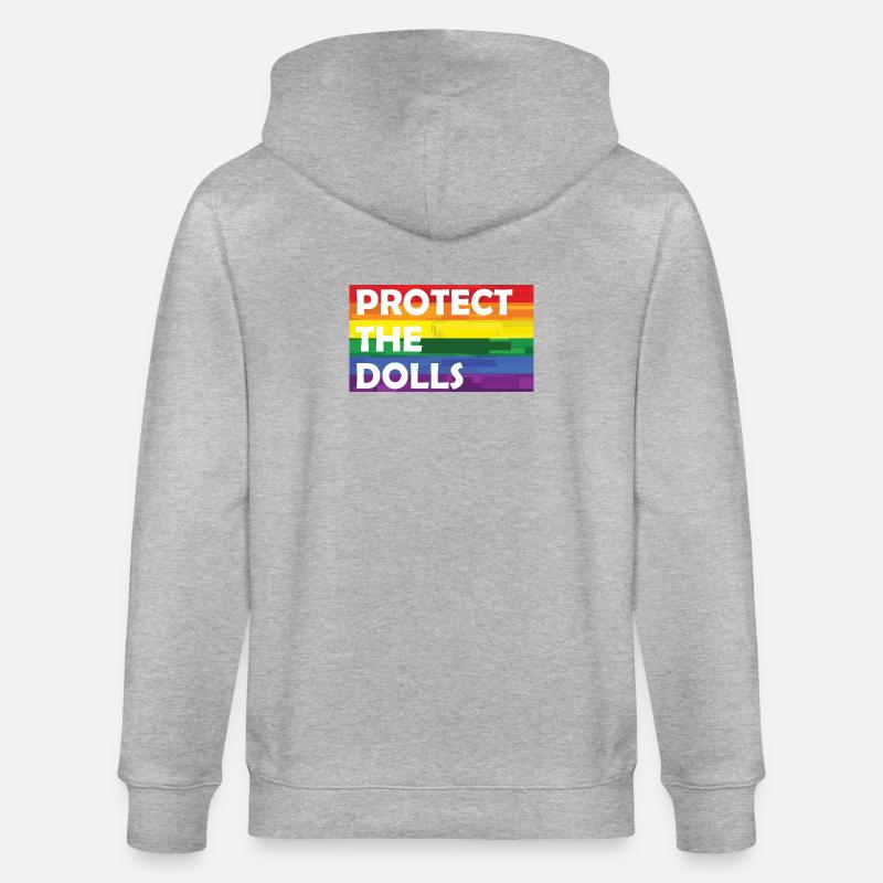 PROTECT THE DOLLS RAINBOW - Stanley/Stella Unisex Bio-Kapuzenjacke CULTIVATOR  - Grau meliert