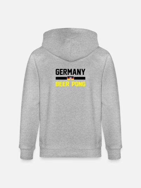 Bier Pong Deutschland - Stanley/Stella Unisex Bio-Kapuzenjacke CULTIVATOR - Grau meliert