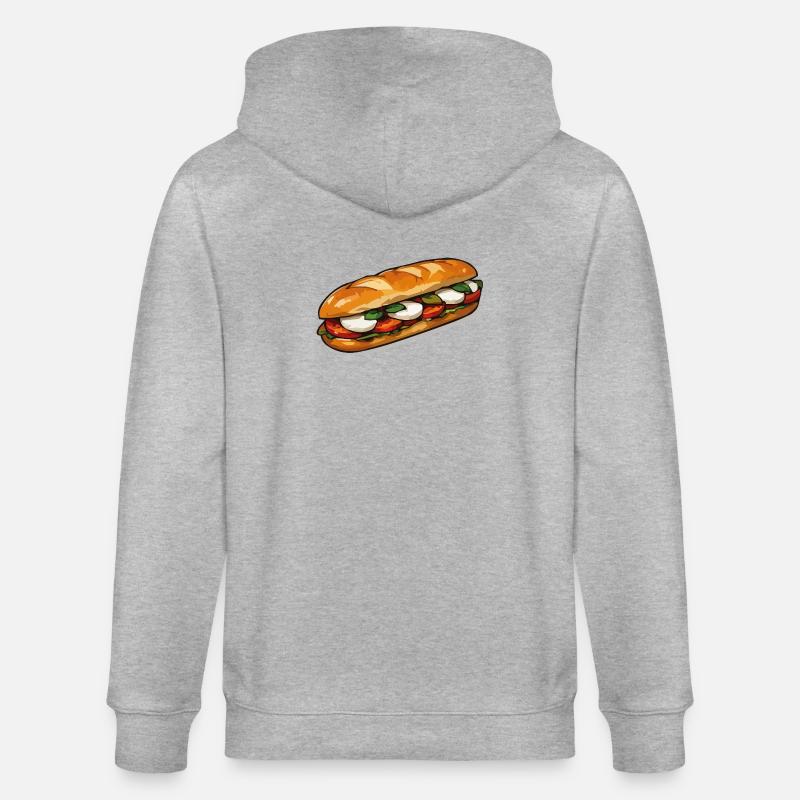 Frisch belegtes Sandwich Kunst - Stanley/Stella Unisex Bio-Kapuzenjacke CULTIVATOR  - Grau meliert