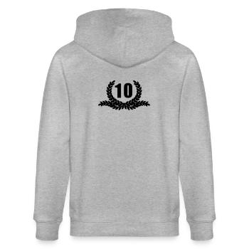Lauwerkrans 10 JAHRE - Stanley/Stella Unisex Bio-Kapuzenjacke CULTIVATOR  - Grau meliert - Hinten - Luana (180cm)