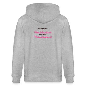 Girls' Evening Pink Lettering - Stanley/Stella CULTIVATOR  Unisex Organic Hooded Jacket - heather grey - Back - Luana (180cm)