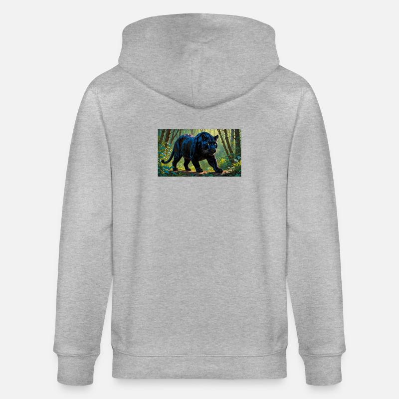 Panthère noire - Veste à capuche bio CULTIVATOR Stanley/Stella Unisexe - gris chiné