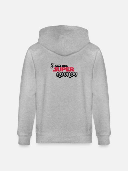 I'm a super nanny - Stanley/Stella CULTIVATOR  Unisex Organic Hooded Jacket - heather grey
