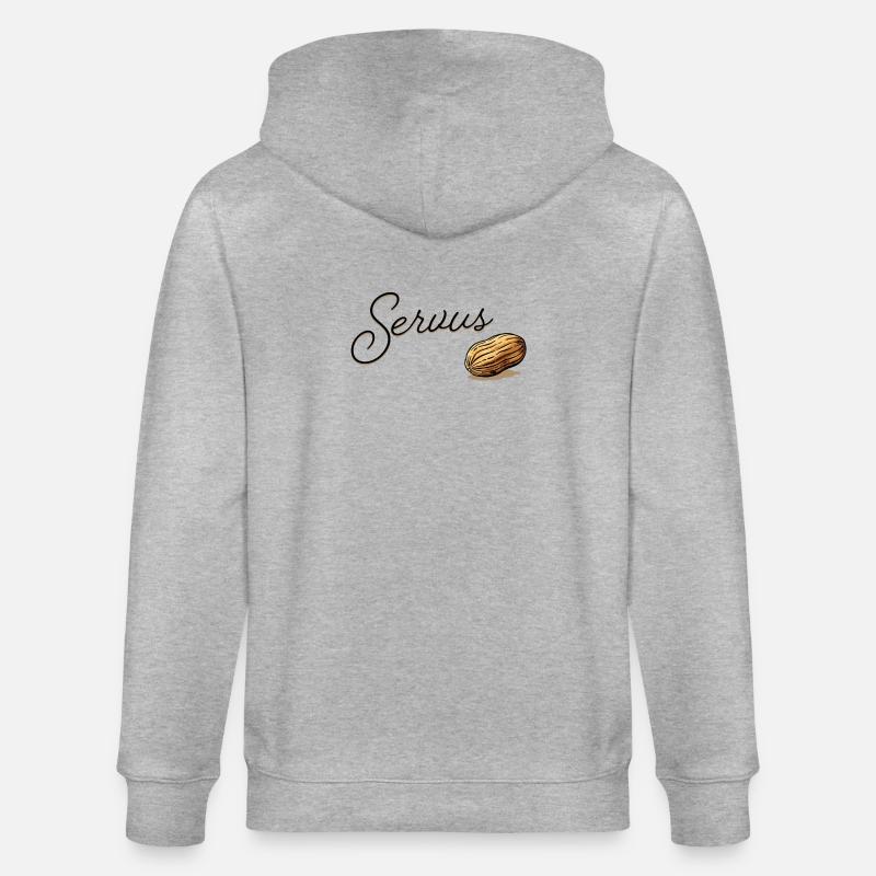 Serius Mandel Script Design - Stanley/Stella Unisex Bio-Kapuzenjacke CULTIVATOR  - Grau meliert