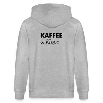 Kaffee Kippe Guten Morgen - Stanley/Stella Unisex Bio-Kapuzenjacke CULTIVATOR  - Grau meliert - Hinten - Luana (180cm)