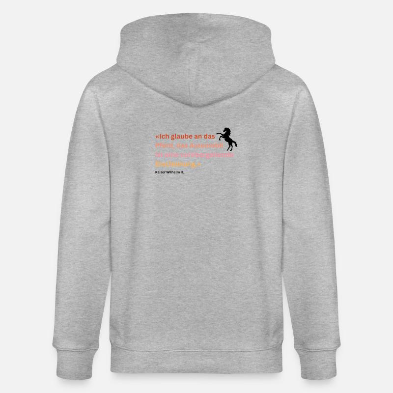 "Ich glaube an das Pferd" - Stanley/Stella Unisex Bio-Kapuzenjacke CULTIVATOR  - Grau meliert