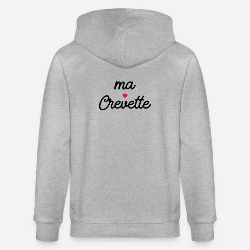 Mein Shrimp Heart Script Tee - Stanley/Stella Unisex Bio-Kapuzenjacke CULTIVATOR  - Grau meliert