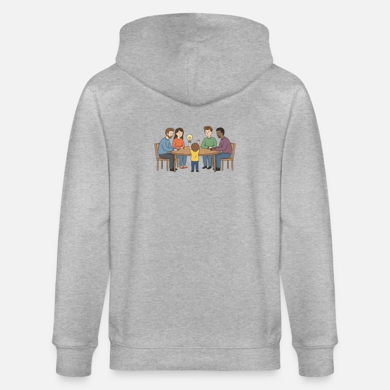 Kollektive Idee um einen Tisch - Stanley/Stella Unisex Bio-Kapuzenjacke CULTIVATOR - Grau meliert