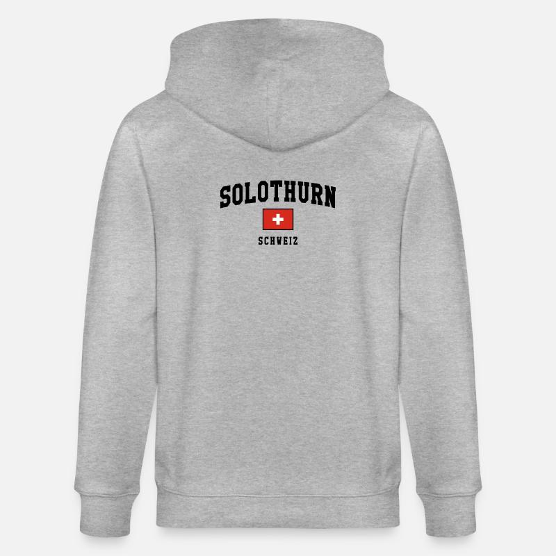 Solothurn Schweiz Flagge Design - Stanley/Stella Unisex Bio-Kapuzenjacke CULTIVATOR  - Grau meliert
