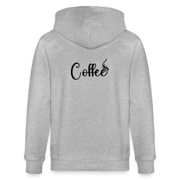 Coffee - Stanley/Stella Unisex Bio-Kapuzenjacke CULTIVATOR  - Grau meliert - Hinten - Luana (180cm)