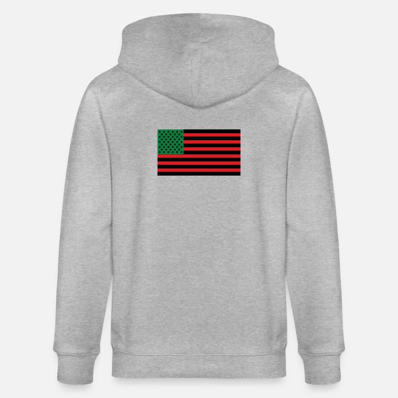 Drapeau afro-américain - Veste à capuche bio CULTIVATOR Stanley/Stella Unisexe - gris chiné
