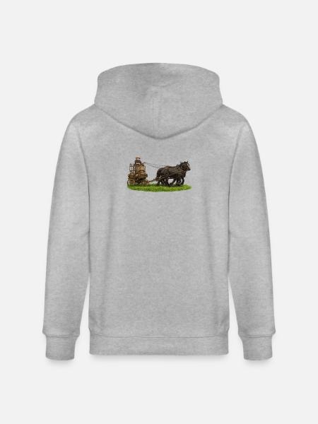 Pferde- und Kutschtour - Stanley/Stella Unisex Bio-Kapuzenjacke CULTIVATOR - Grau meliert